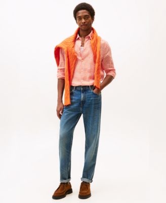 Men's Linen Gingham Button Up Shirt