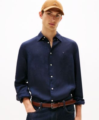 Tommy Hilfiger - Men's Pigment-Dyed Button-Down Long Sleeve Shirt
