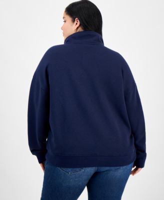 Trendy Plus Size NYC Half-Zip Sweatshirt