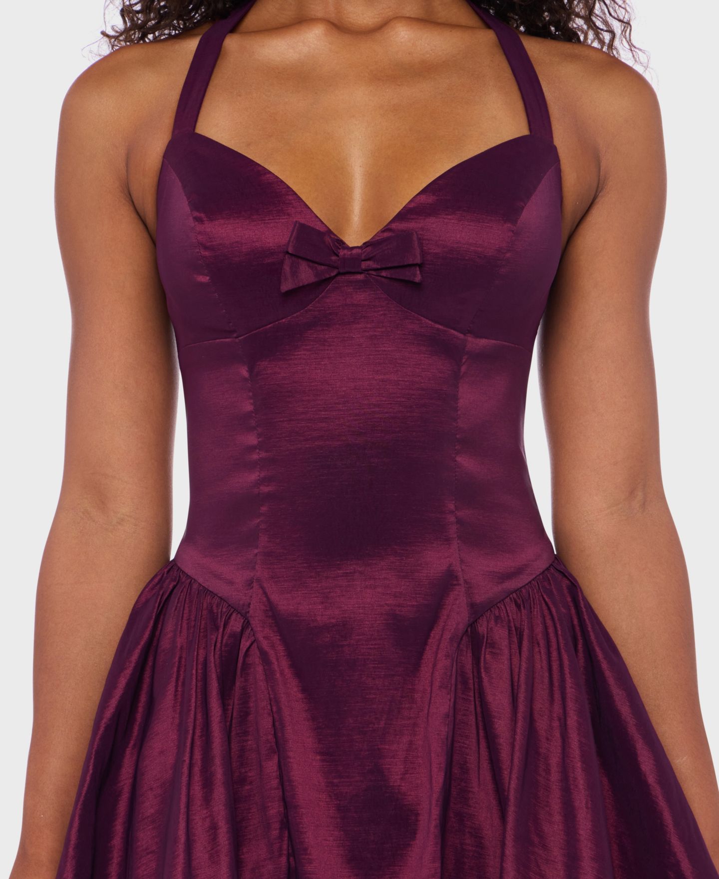 Женское платье Alex & Sophia Juniors' Sleeveless Short Fit & Flare, цвет: Тёмно-бордовый / Золотой — фото 4