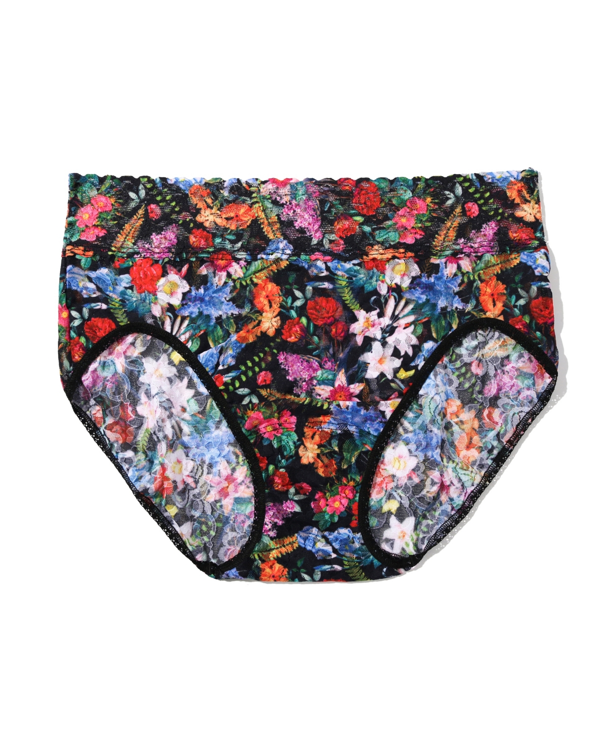 Women's Printed Signature Lace French Brief Panty - Hypnotic Black