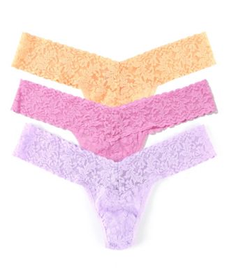 Women's Signature Lace Low Rise Thong 3 pack Panty
