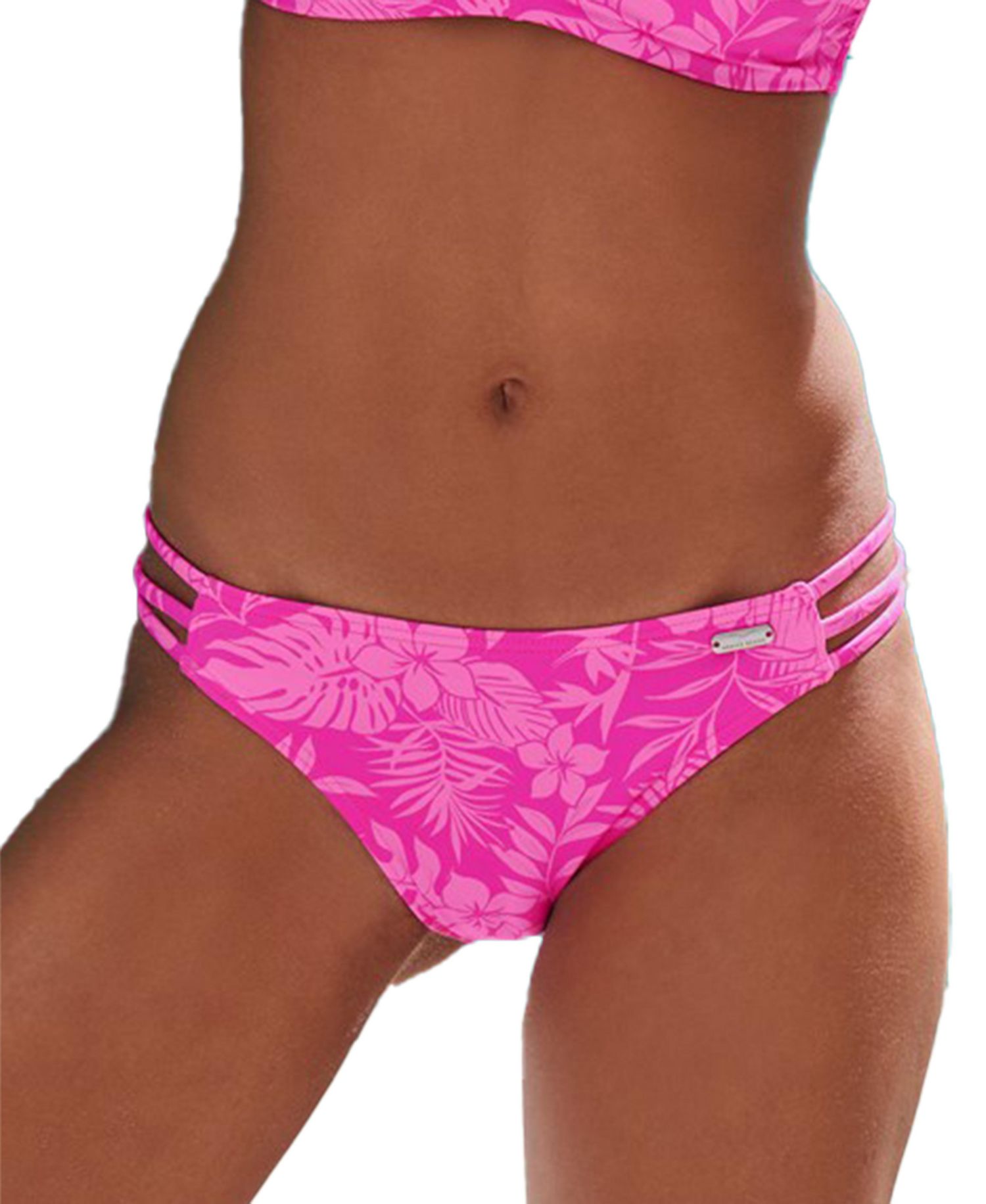 Women's Floral Print Strappy Classic Bikini Botto Swim Bottom