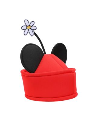 Minnie Mouse Ears & Flower Red Novelty Cosplay Pillbox Hat