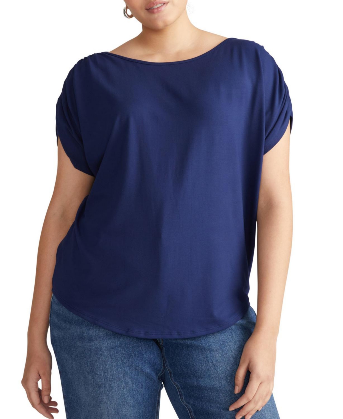 Plus Size Helena Divine Jersey Gathered Tee - Cenote