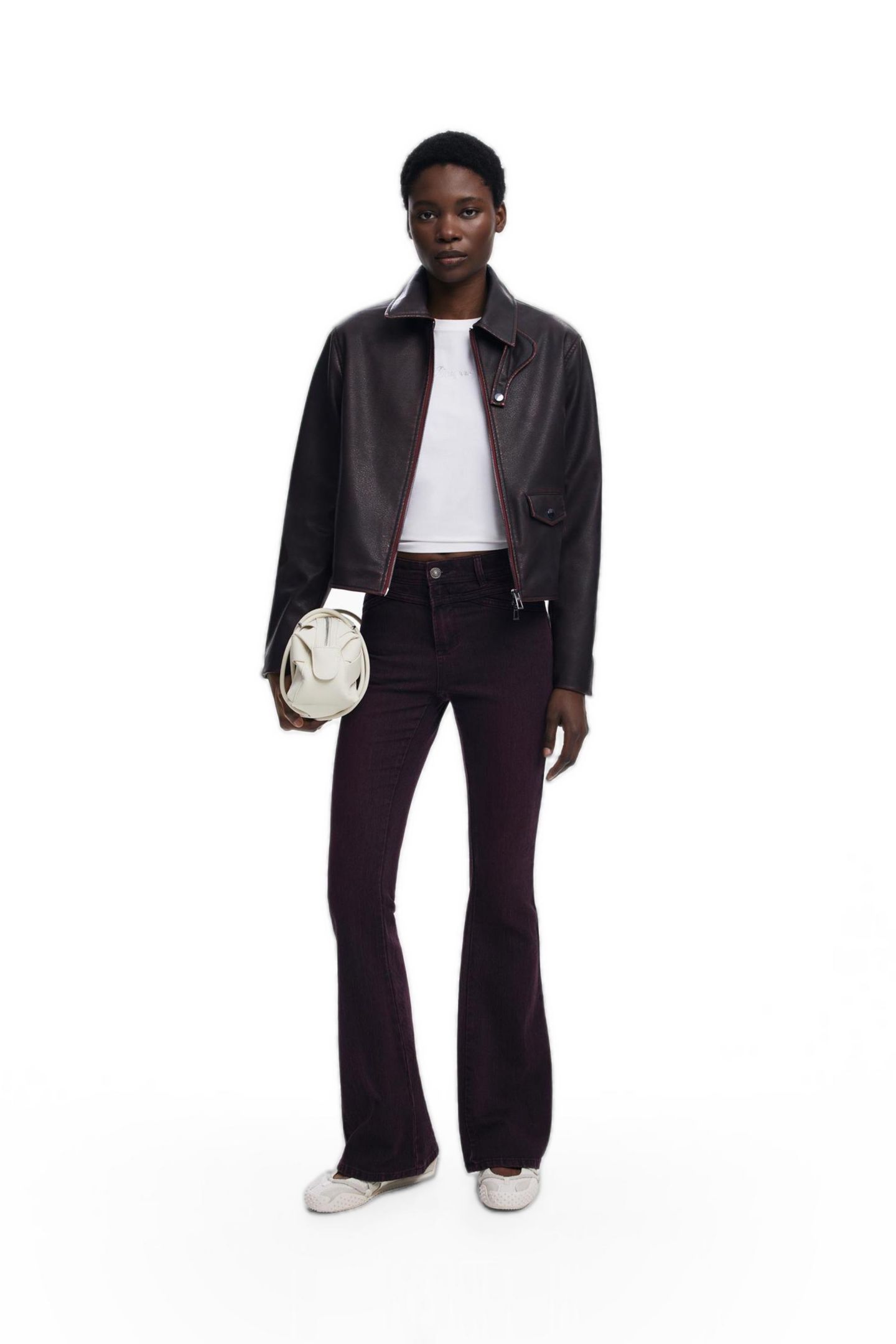 Женская куртка Desigual Burgundy faux leather — фото 1