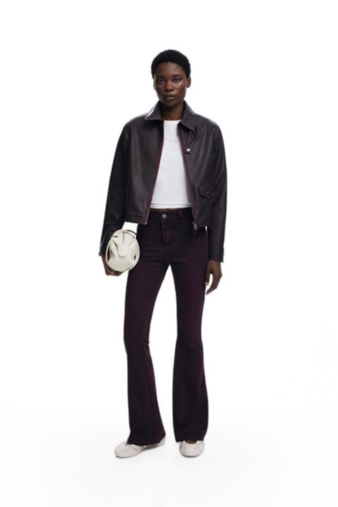 Женские куртки Desigual Burgundy faux leather jacket