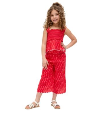 Little Girls Raffya Sia Shirred Floral Print Co-Ord Set