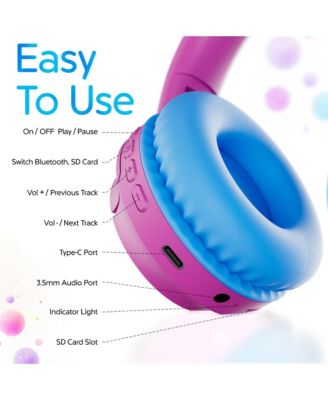 KB6 Kids Bluetooth Headphones, Safe Sound for Little Ears