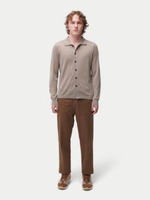 Men's Cashmere Silk Polo-Neck Cardigan