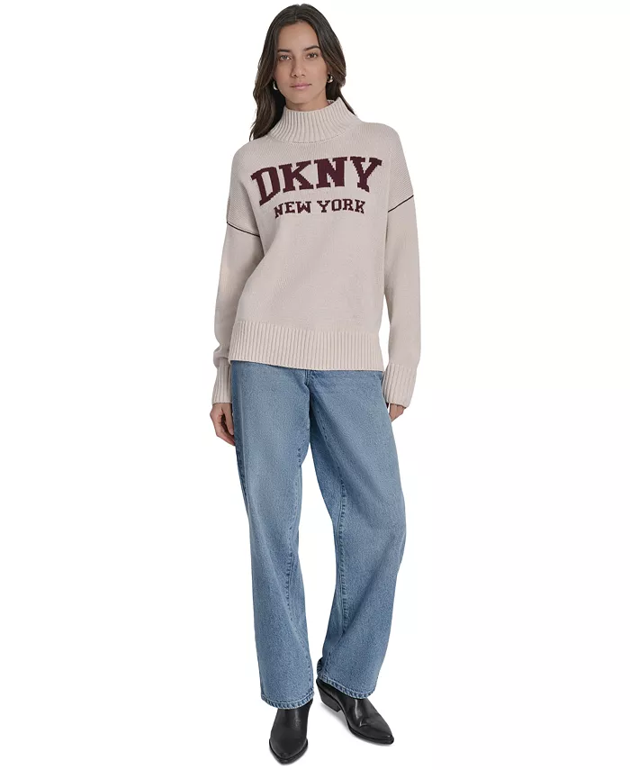 Women's Intarsia Logo Turtleneck Sweater - thumbnail 2
