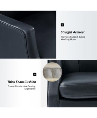 Heeg 47'' H Genuine Leather Swivel Adjustable Height Tilting Executive Chair with High Backrest