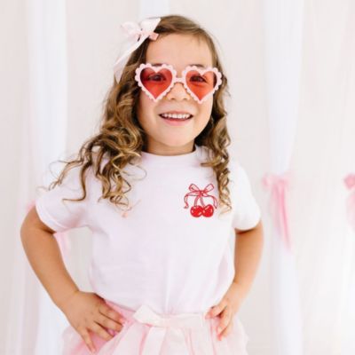 Little and Big Girls Cherry Patch Short Sleeve T-Shirt