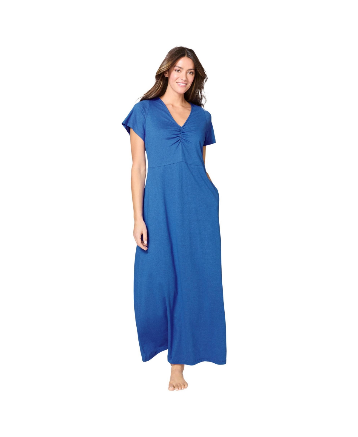 Women's Body Ruche Maxi Gown - Royal periwinkle