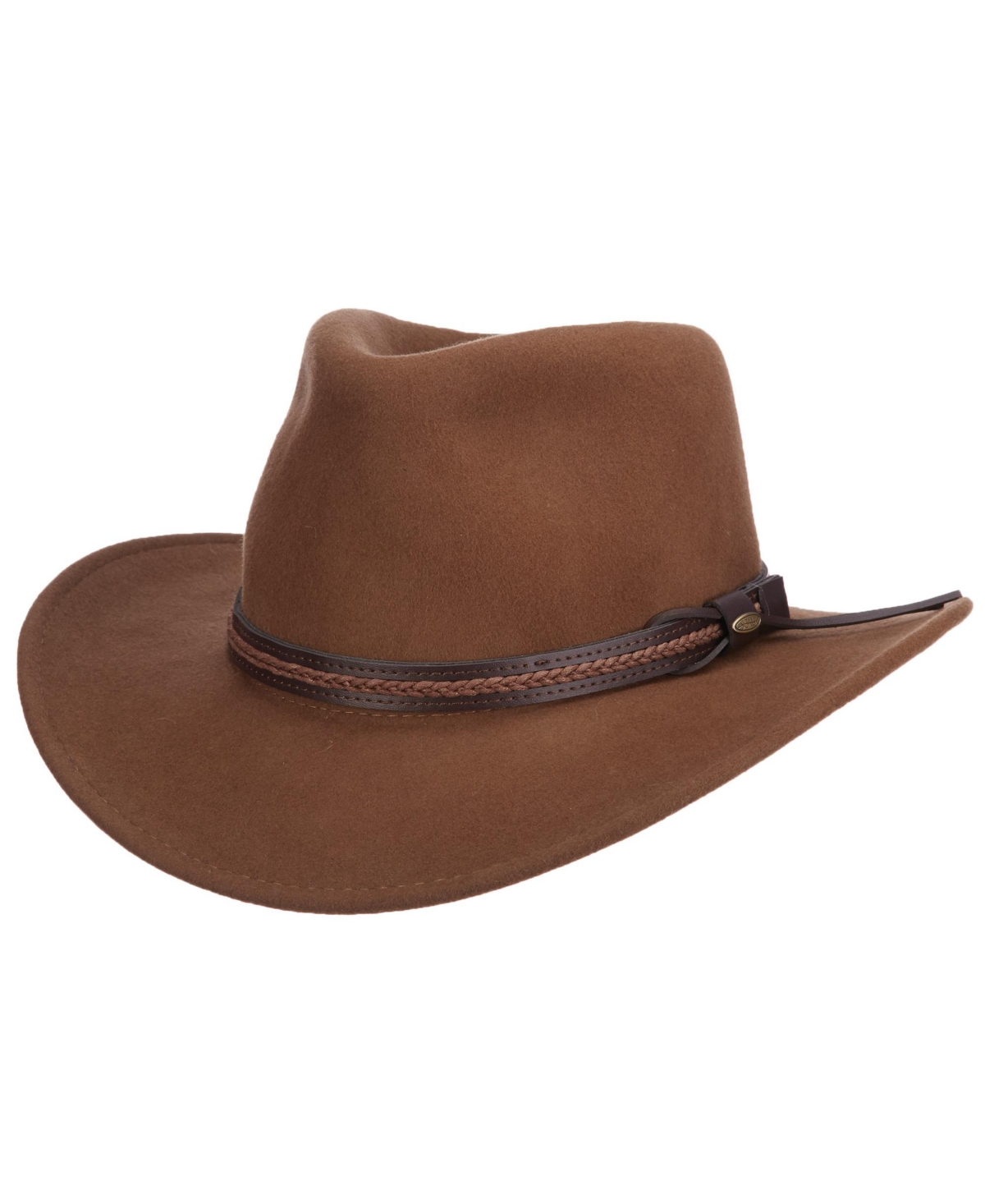 Scala Men's Felt Outback Braid Hat In Brown