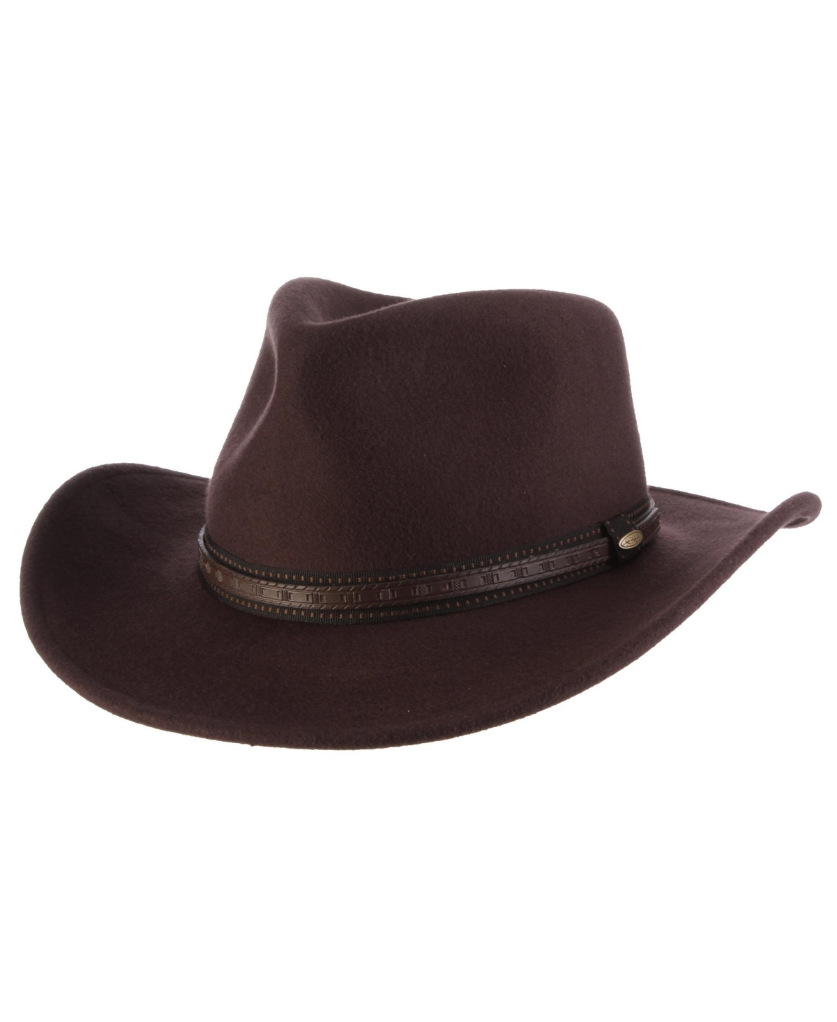 Scala Men's Felt Outback Overlay Hat In Brown