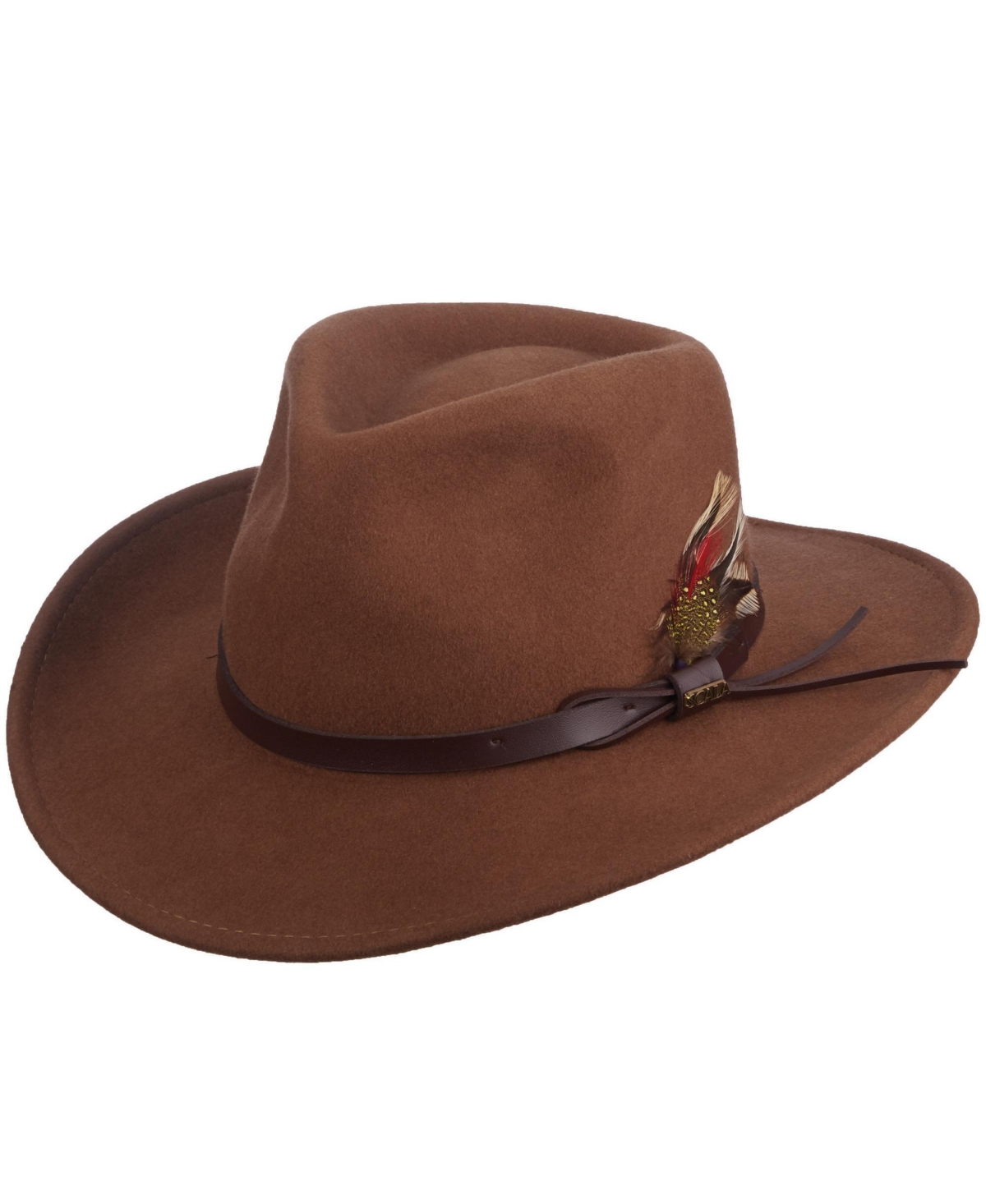 Scala Men's Crushable Felt Outback Hat In Brown