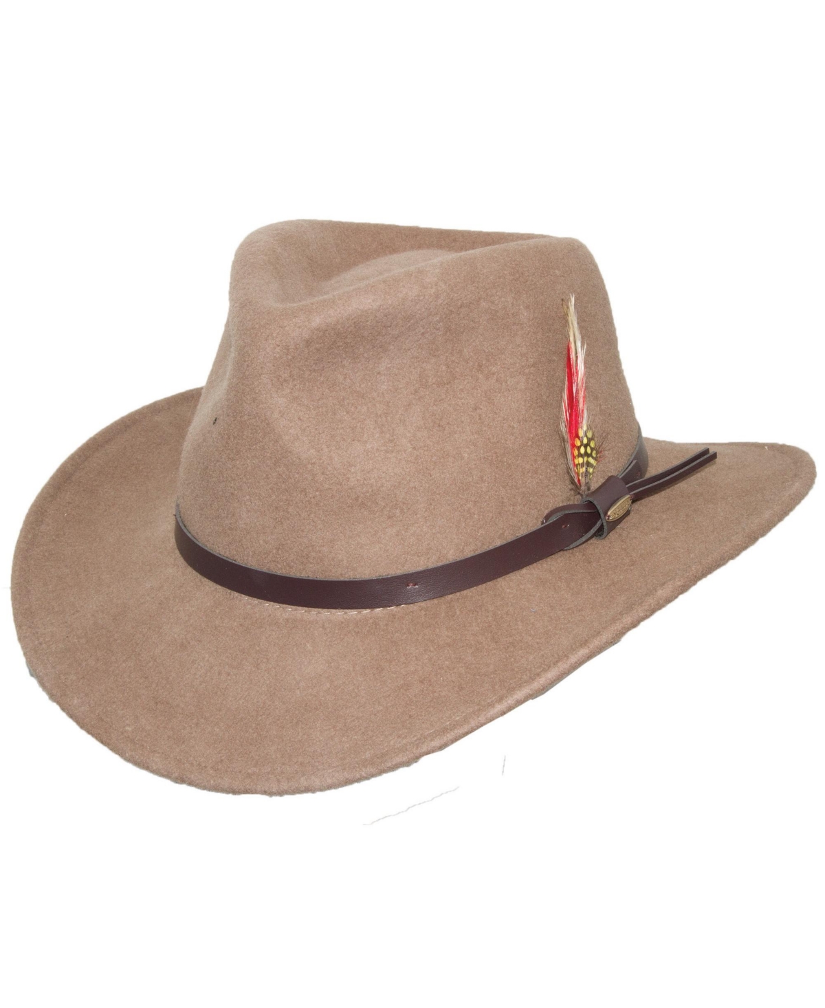 Scala Men's Crushable Felt Outback Hat In Brown