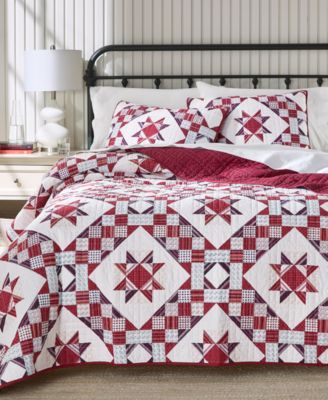 Holiday Checker 3-Pc. Quilt Set, King, Macy's Exclusive