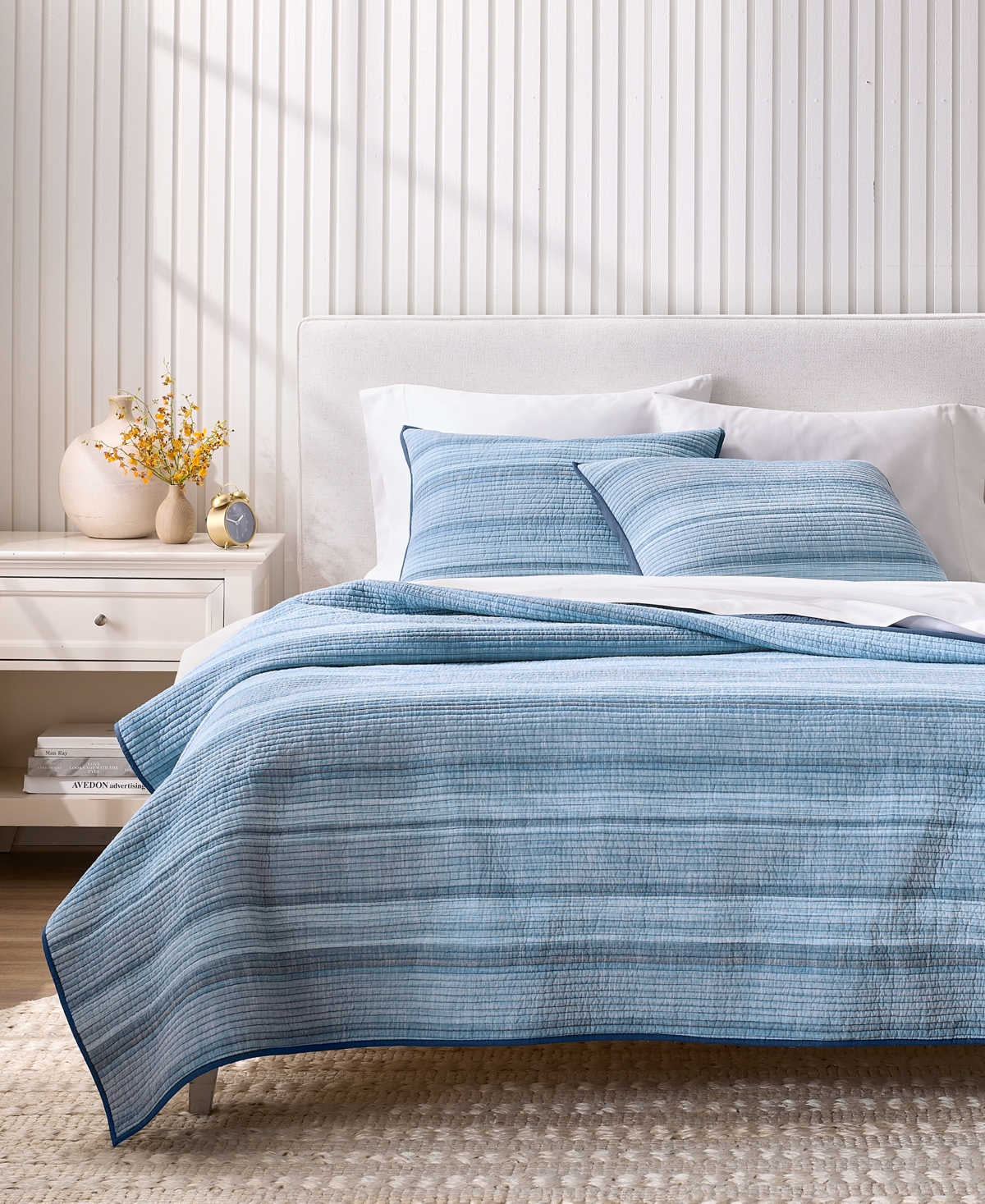 Charter Club Textured Yarn Dye 3-pc. Quilt Set, King, Macy's Exclusive In Blue