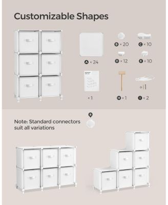 6-Cube Storage Organizer with Collapsible Fabric Bins