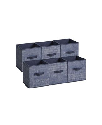 6-Pack 11" Foldable Storage Bins with Double Handles