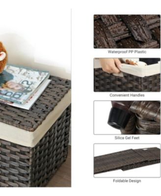 17.2 Gallons Foldable Woven Bin with & Metal Frame