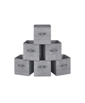 6-Pack 11" Foldable Storage Bins with Double Handles