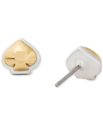 Two-Tone Sculpted Spade Mini Stud Earrings