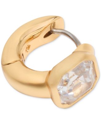 Cubic Zirconia Sparkling Asscher Huggie Earrings (also in Emerald)