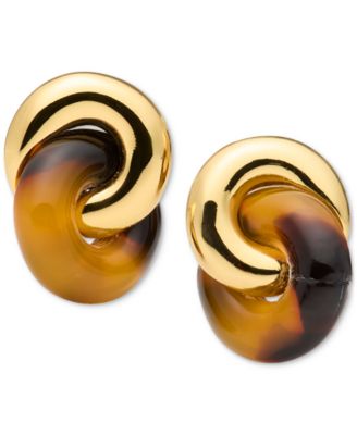 Two-Tone Interlock Stud Earrings