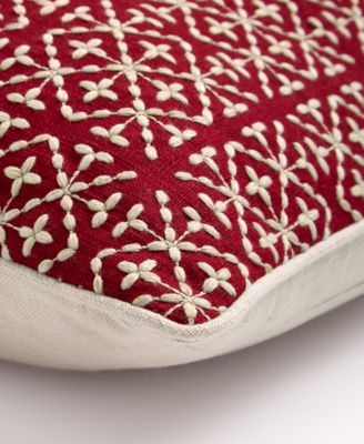 Embroidered Tiles Decorative Pillow, 20" x 20"