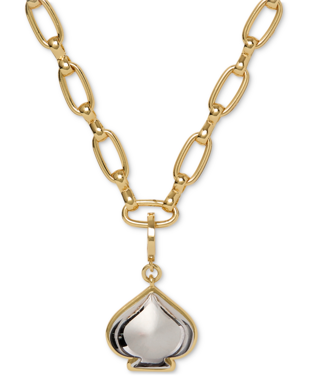 Kate Spade Two-tone One In A Million Sculpted Spade Charm In Silver