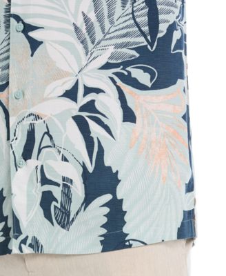 Men's Tropical Print Short Sleeve Button Down Shirt