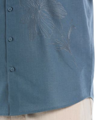 Men's Linen-Blend Floral Shirt