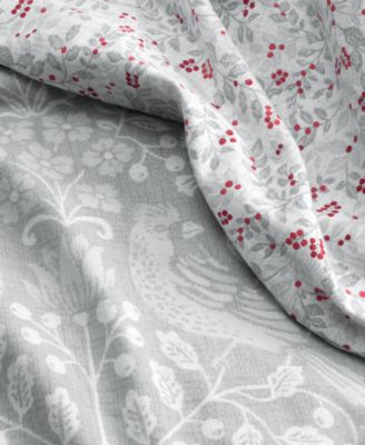 Festive Damask Flannel 3-Pc. Comforter Set, King, Macy's Exclusive