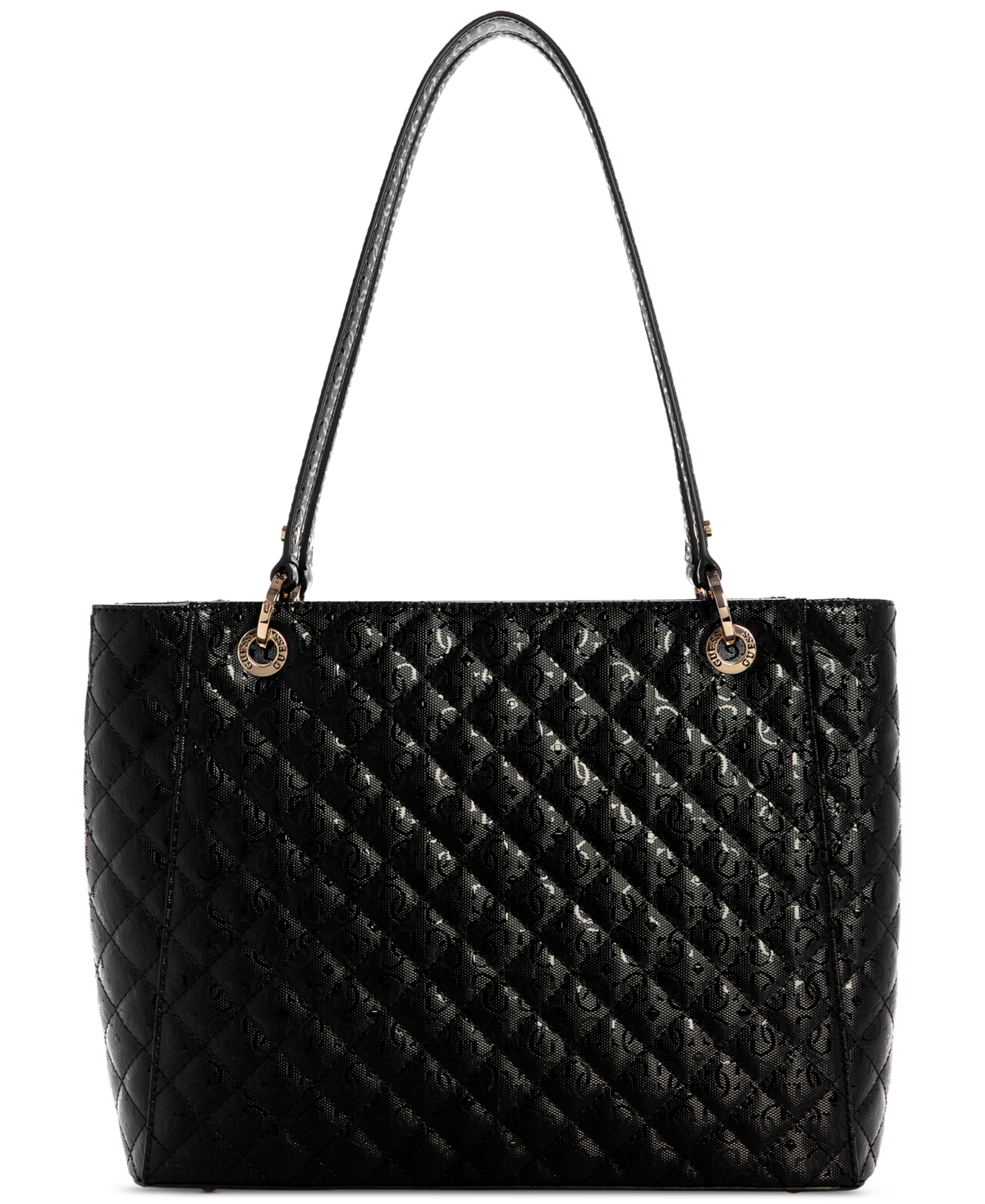 Guess Idra Noel Large Quilted Tote Bag In Black
