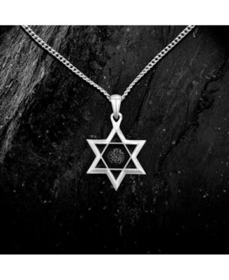 Star of David Pendant – Stainless Steel, Silver Finish