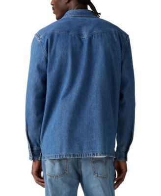 Men's Relaxed Fit Long Sleeve Button-Front Overshirt