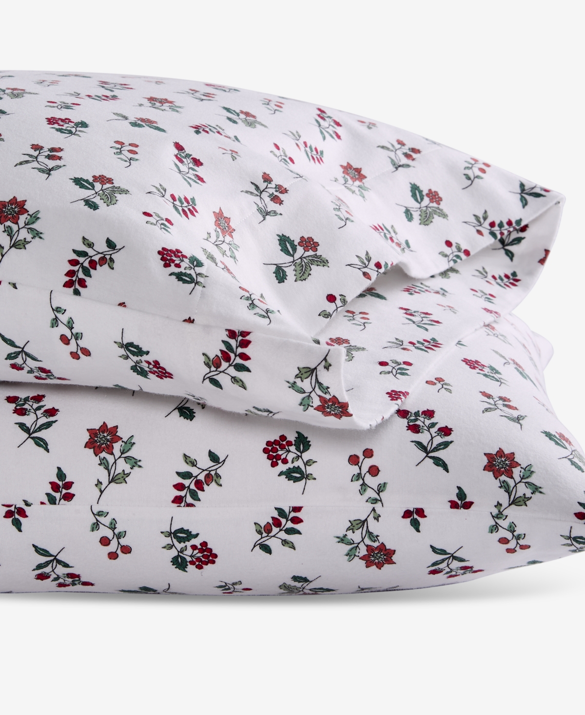 Charter Club Printed Flannel Pillowcase Pair, Standard, Exclusively At Macy's In Red