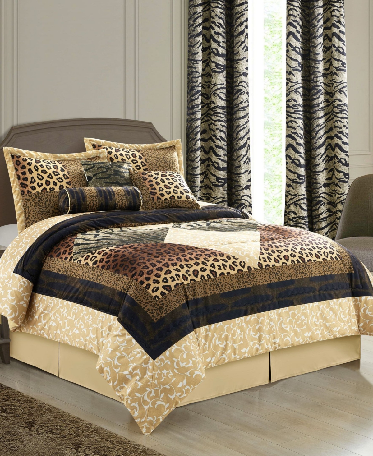 Stratford Park Tucson Animal Print 9-pc. Comforter Set, King In Brown
