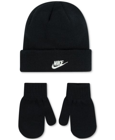 Детский набор Nike Nan Futura 2T-4T: шапка-бини и варежки, 2 предмета, цвет: Чёрный