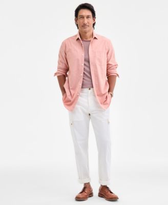 Men's Solid Stretch Oxford Cotton Shirt, Created for Macy's