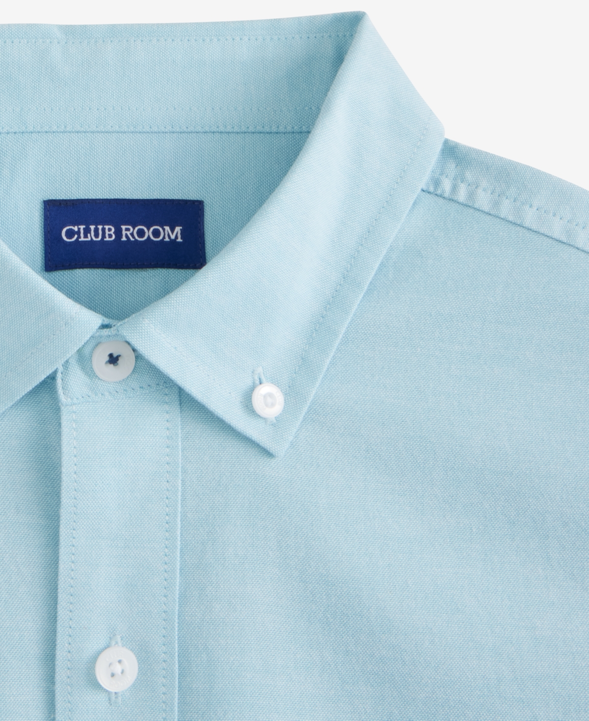 Club Room Men's Solid Stretch Oxford Cotton Shirt, Created For Macy's In Blue