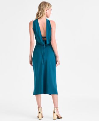 Juniors' Straight-Neck Strapless Scarf Dress