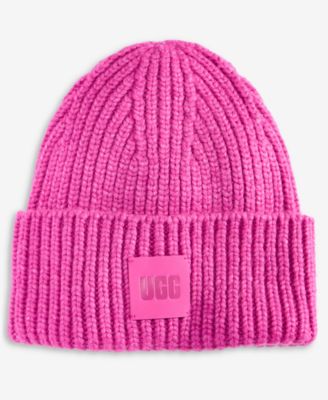 Women's Chunky Rib-Knit Logo-Patch Beanie