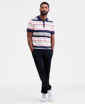 Men's Short Sleeve Striped Polo Sweater, Macy's Exclusive
