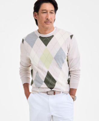 Club Room - Men's Regular-Fit Argyle Crewneck Sweater