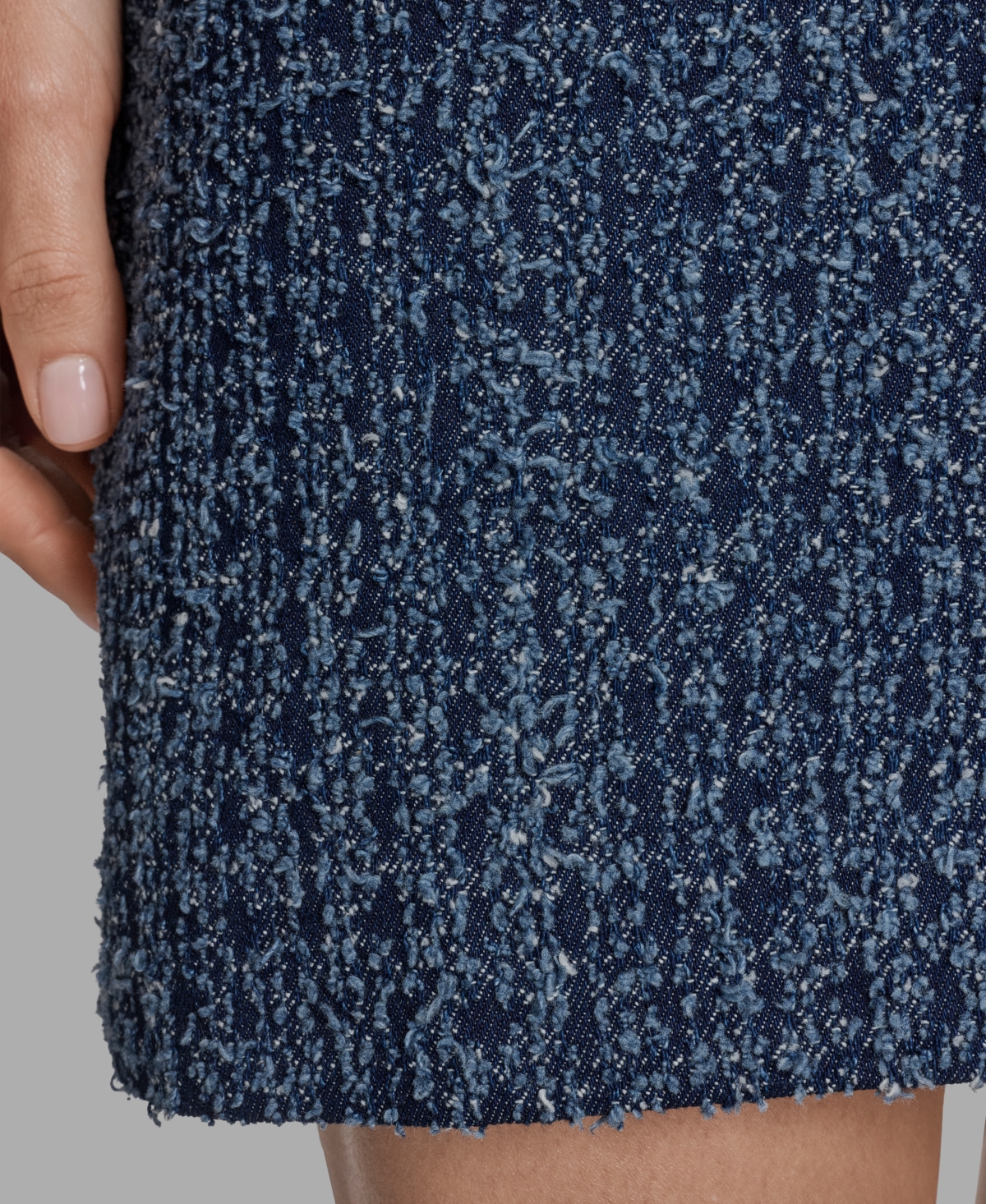 Bcbg Women's Cotton Tweed Mini Pencil Skirt In Blue