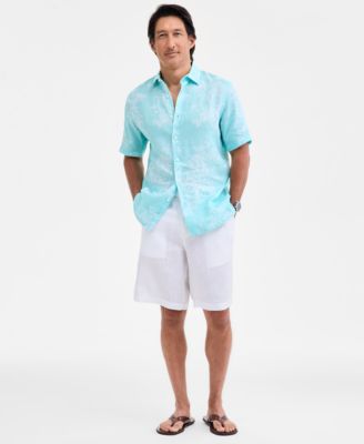Men's Casa Regular-Fit Floral Button-Down Linen Shirt, Macy's Exclusive